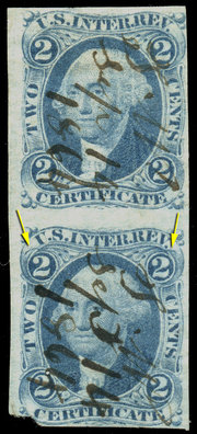 Foreign entry of 1c, top numerals