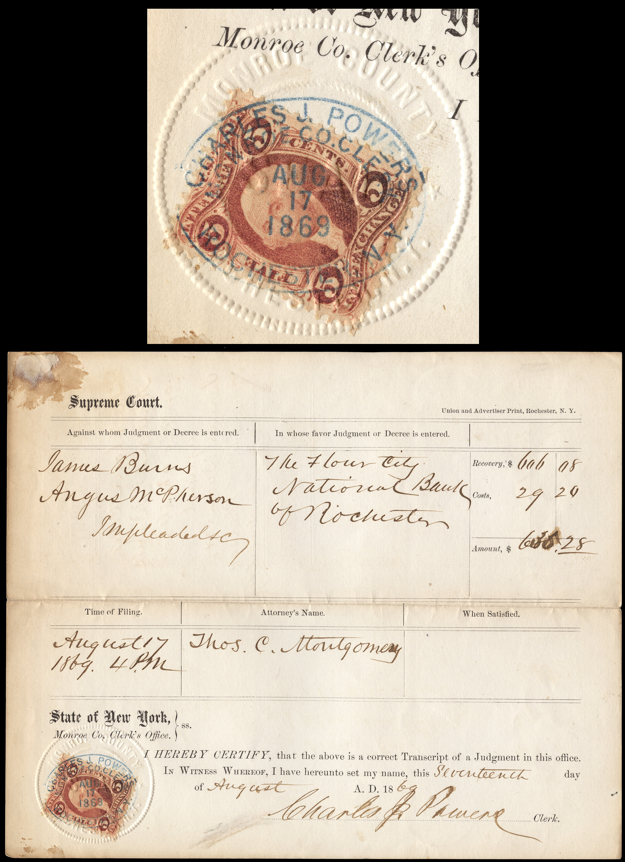 R27c - 5c Inland Exchange, red, perforated - U.S. Civil War Revenue ...