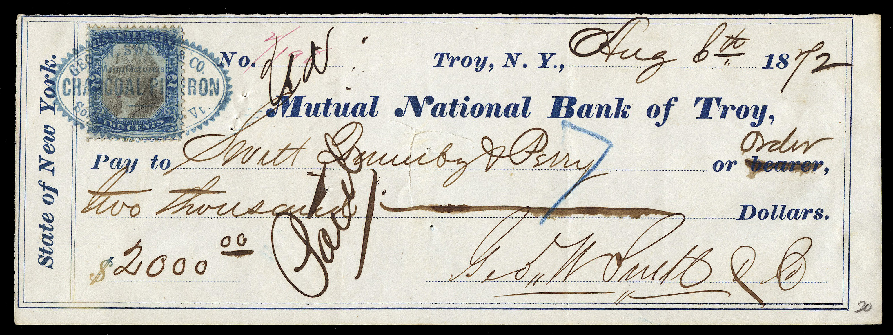 R104 - 2c blue and black - U.S. Civil War Revenue Stamps - Revenue ...